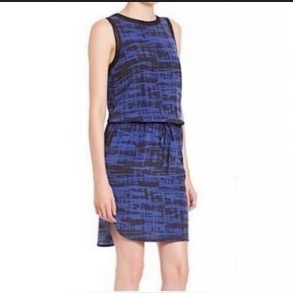 Vince Blue and Black Sheath Silk Mini Dress
40’ inches from Top